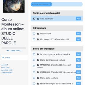 Corso Montessori - Album online: STUDIO DELLE PAROLE (Psicogrammatica)