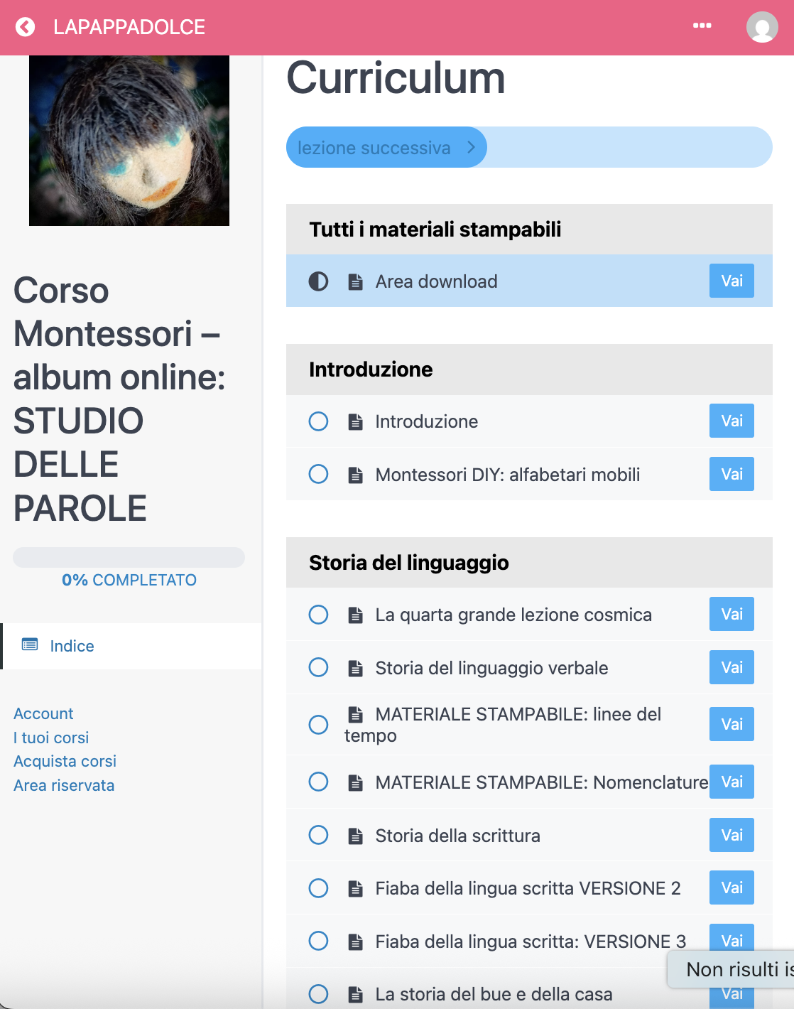 Corso Montessori - Album online: STUDIO DELLE PAROLE (Psicogrammatica)