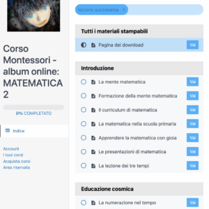 Corso Montessori – Album online: MATEMATICA 2 (Psicoaritmetica)