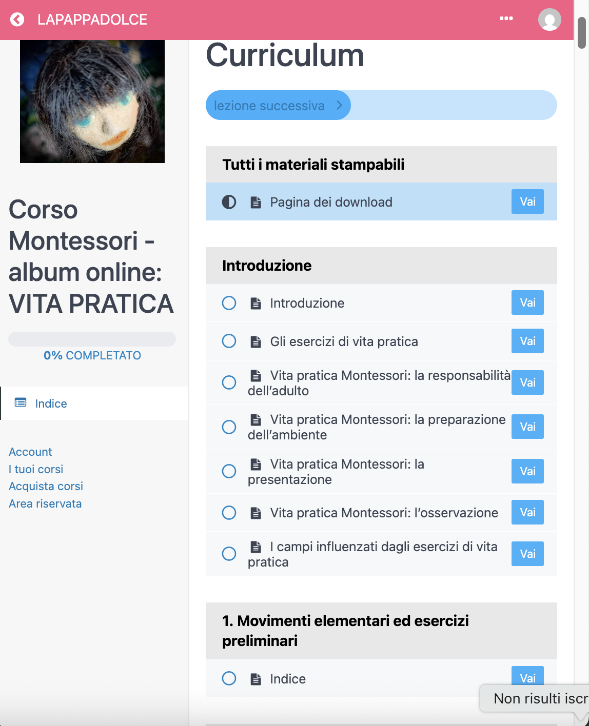 Corso Montessori - Album online: VITA PRATICA