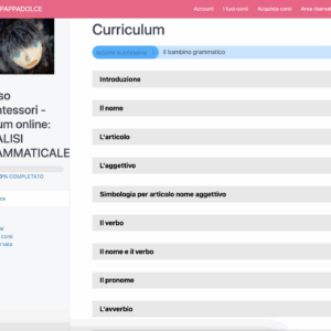 Corso Montessori - Album online: ANALISI GRAMMATICALE (PSICOGRAMMATICA)