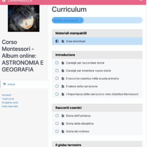 Corso Montessori – Album online: ASTRONOMIA E GEOGRAFIA