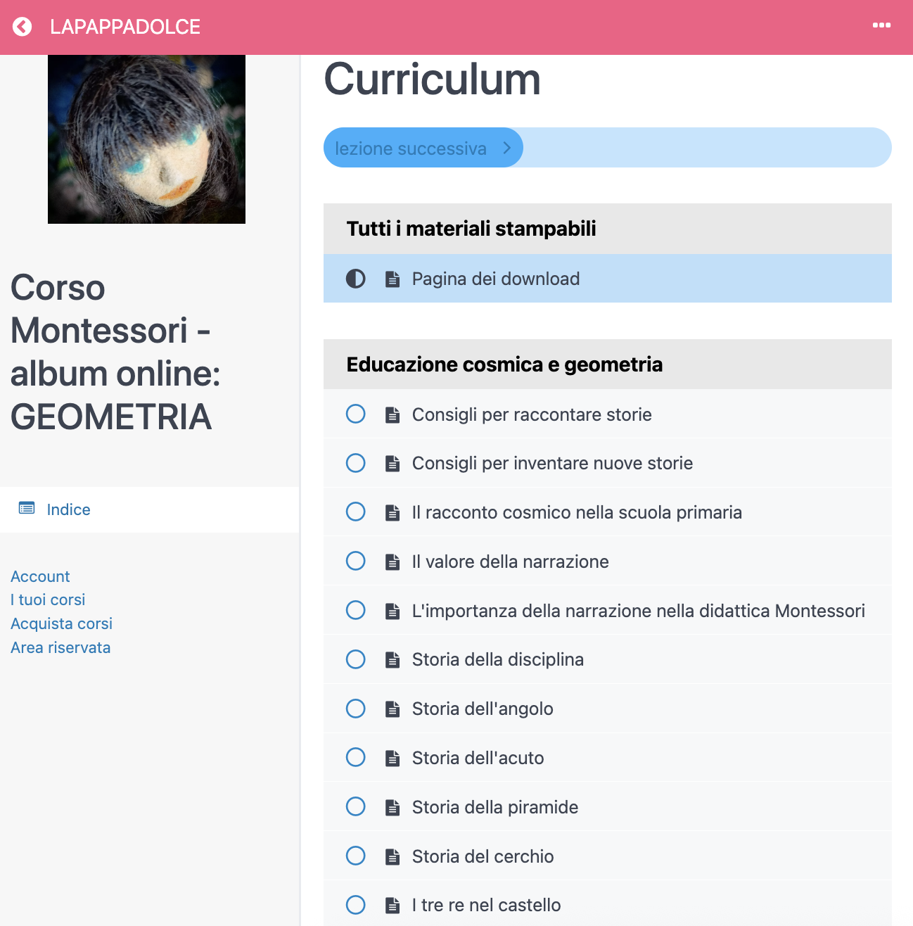 Corso Montessori – album online: GEOMETRIA