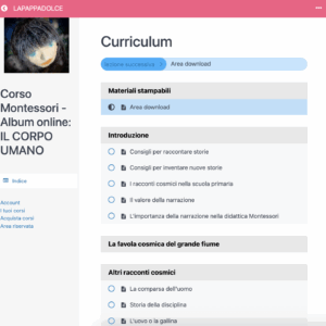 Corso Montessori – Album online: IL CORPO UMANO